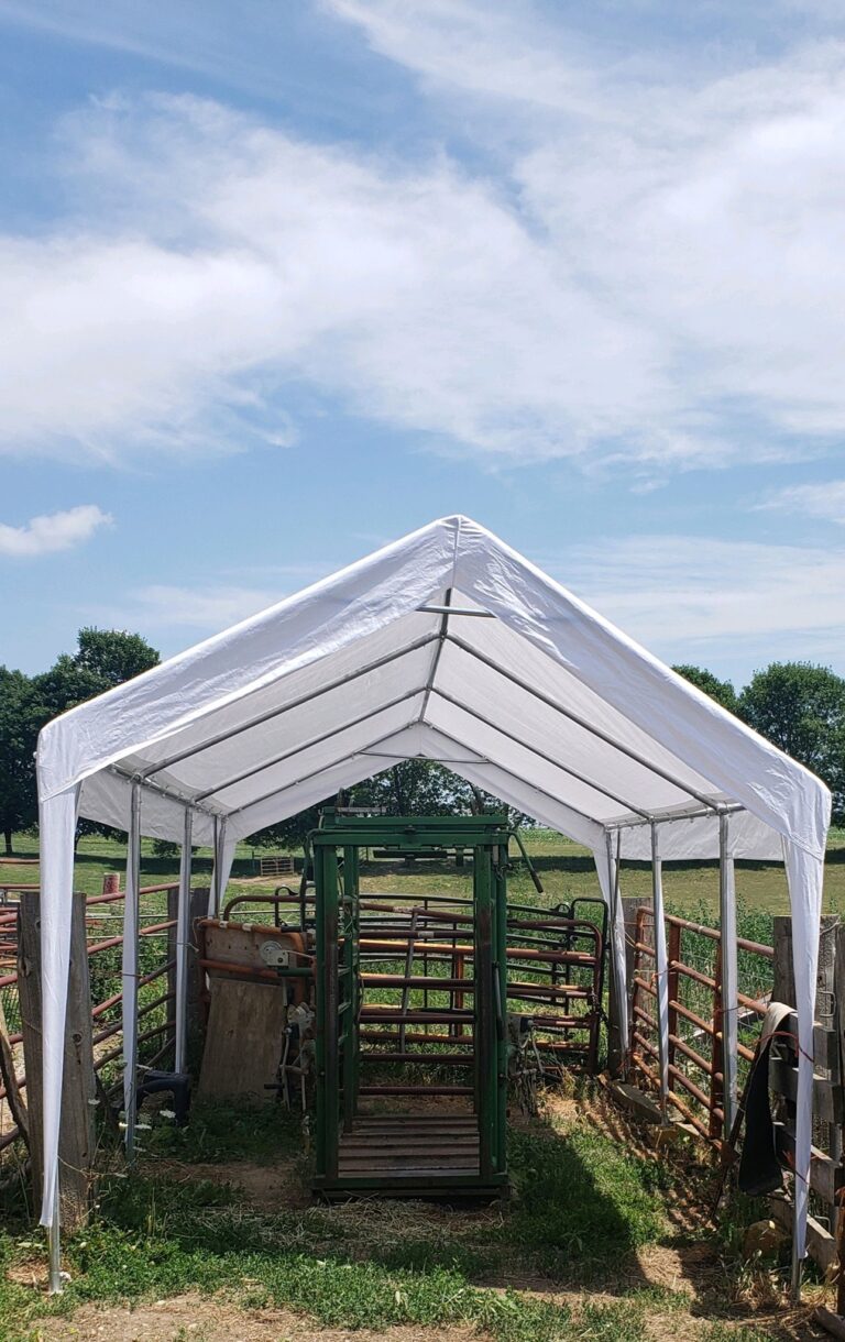 Shade over chute